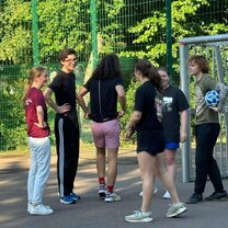The team at the weekly football match
